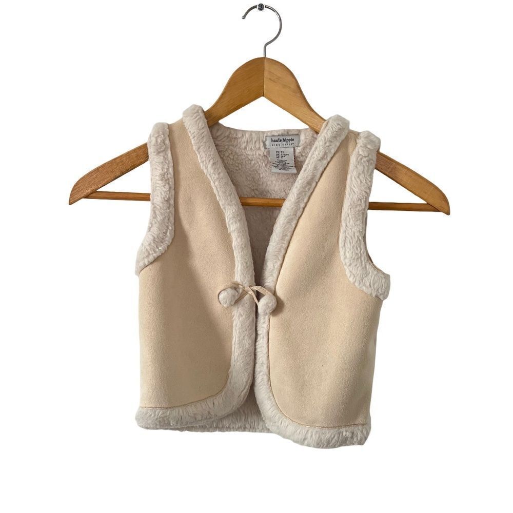Haute Hippie Tan White Sherpa Vest Jacket‎ 4T
